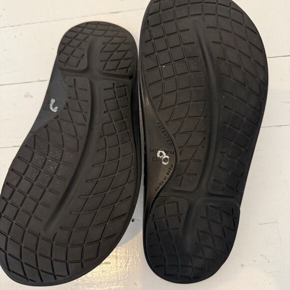 Oofos Ooahh Luxe Slide Recovery Comfort Walking Sandals Black EU 45 US M12/W14